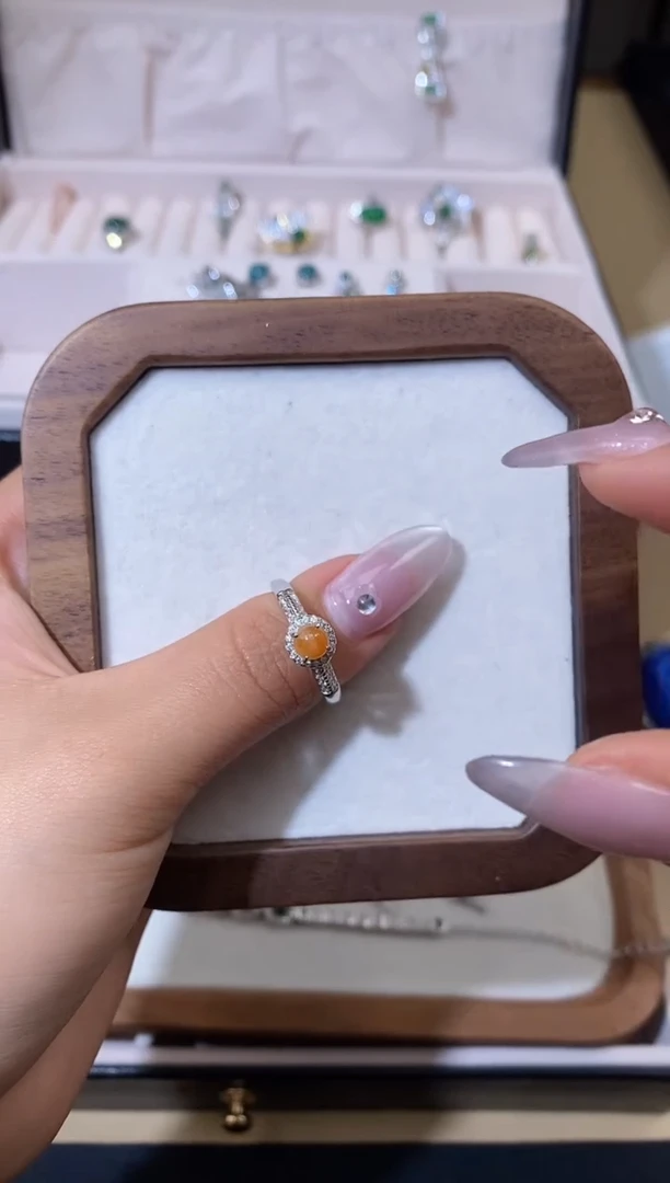 【闪购商品】翡翠戒指银S925镶嵌天然A货翡翠（多样性发一） 