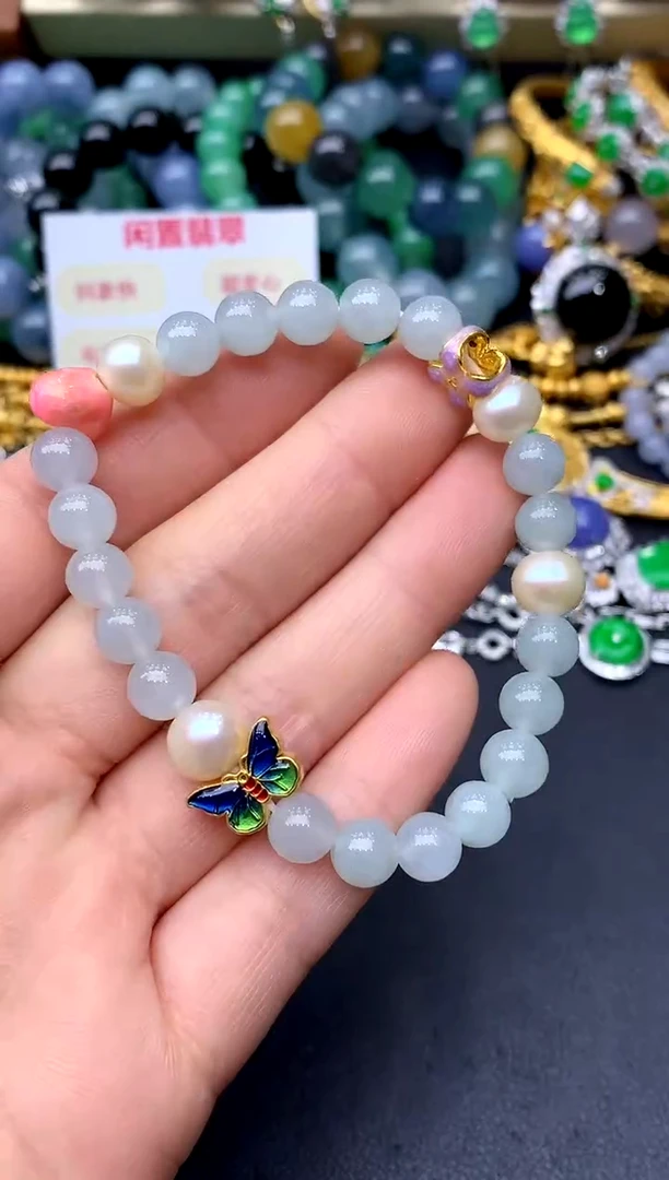 足金镶嵌手链翡翠305-中国好珍宝