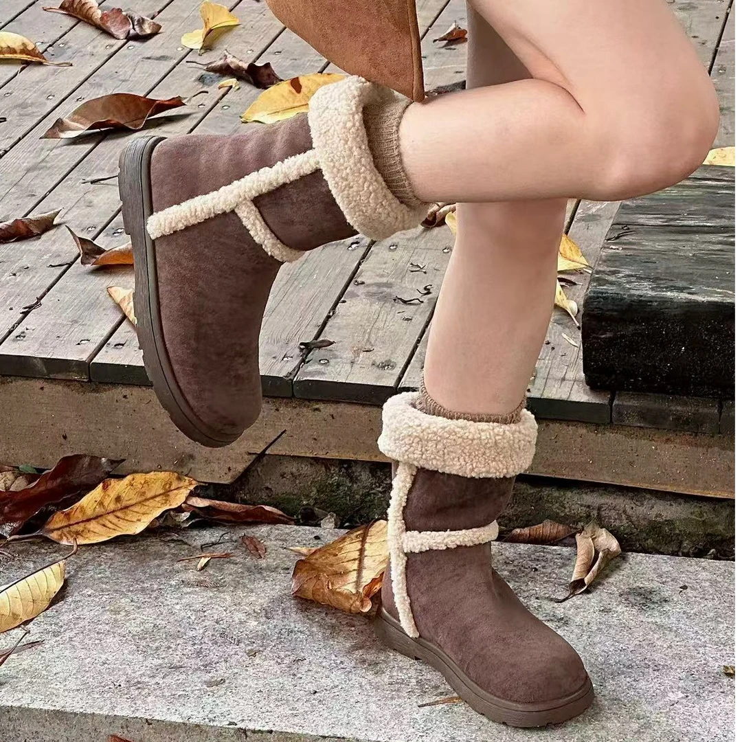 68a6454圆头加后雪地靴 简约百搭