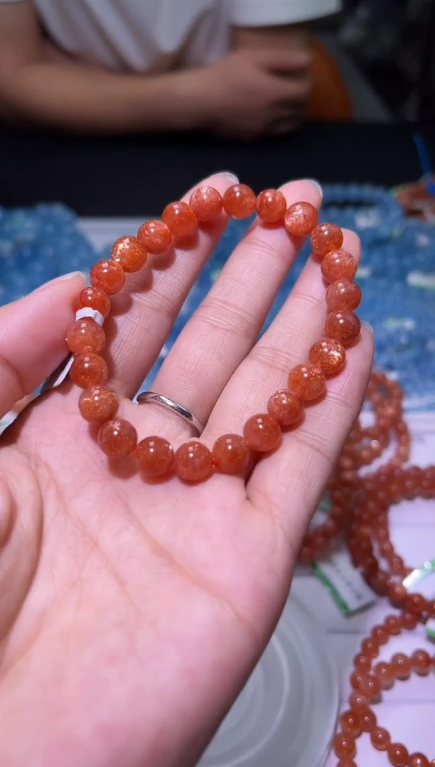 未镶嵌手链长石J094-7mm金太阳单圈-多样性发其一