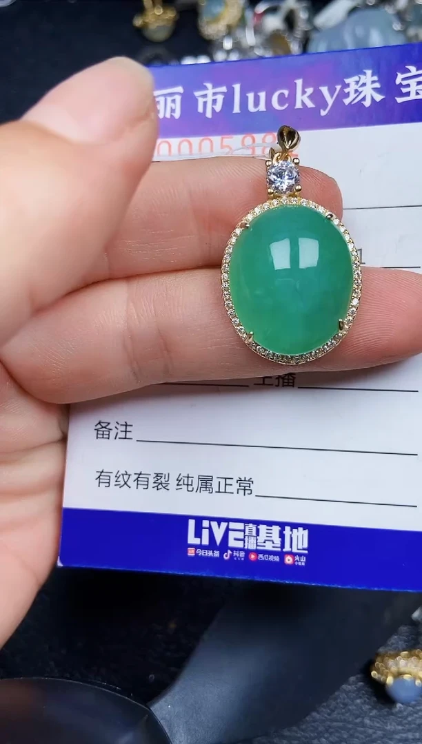 翡翠银S925镶嵌颈饰5981