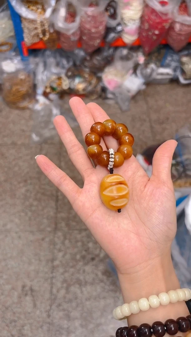 吊坠菩提根/象牙果栗子手捻带面包