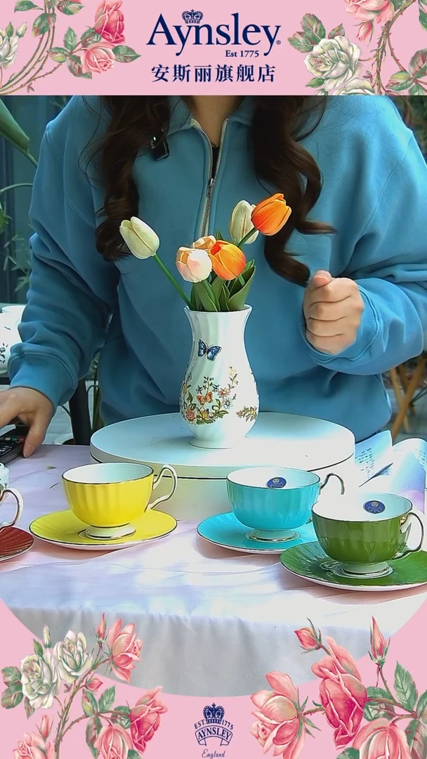 新骨瓷 螺 旋 花  瓶