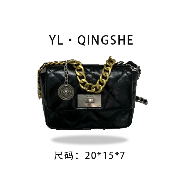 【依琳定制】女士潮流时尚经典气质手拎单肩包ZT-D7131-午夜黑梅