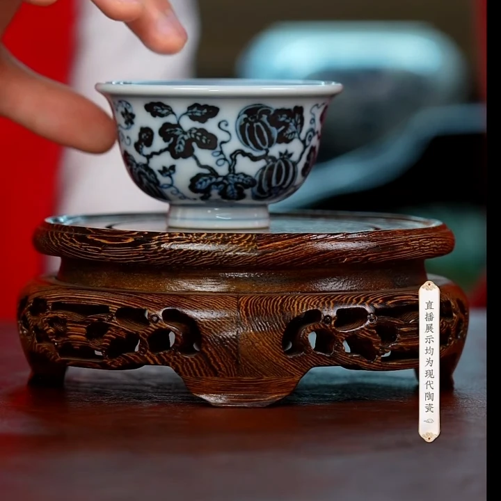 【小乔赏瓷】布一窑 景德镇手工手绘瓜小压手杯