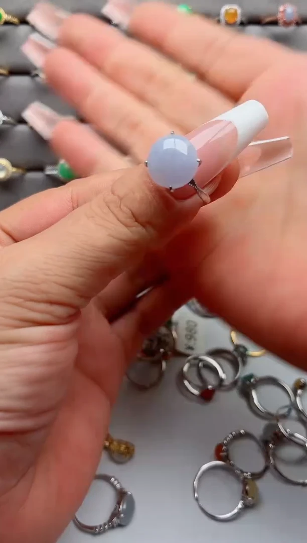 银S925镶嵌戒指翡翠.