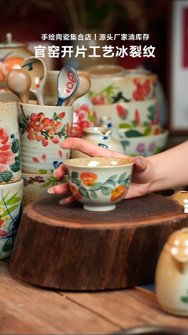 瓷片手工手绘细微不一样