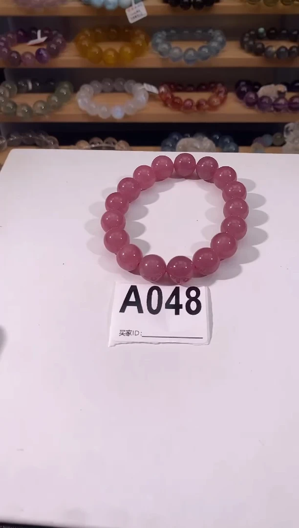 水晶手链未镶嵌A048紫马粉手链12+