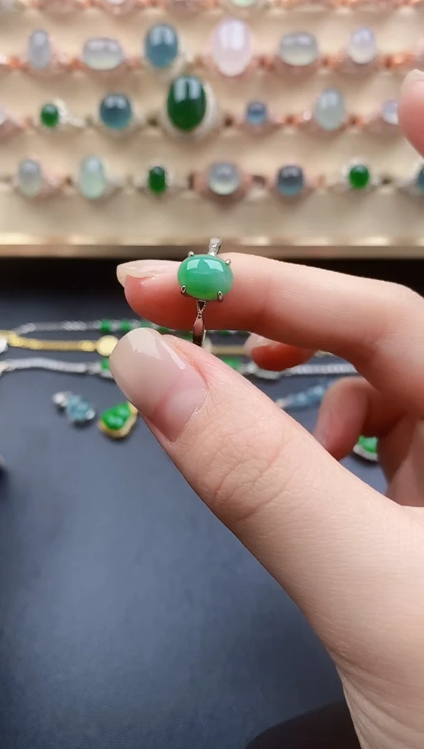 翡翠戒指未镶嵌天然a货翡翠