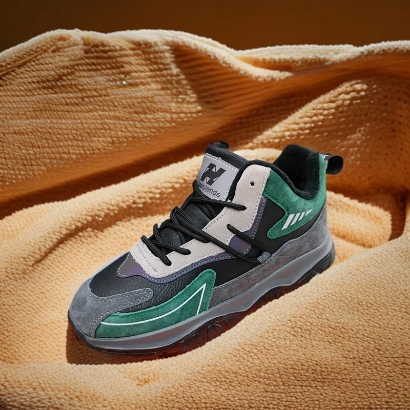 冬季加绒防滑休闲百搭加厚保暖防水秋冬潮流潮鞋鞋子男士