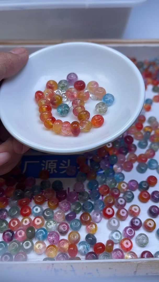 未镶嵌散珠碧玺M822 多宝碧玺5*8mm40个15元