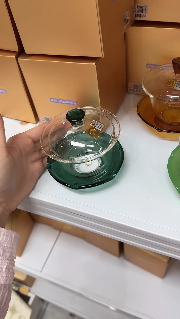 @@禾器禅语盖碗墨绿色