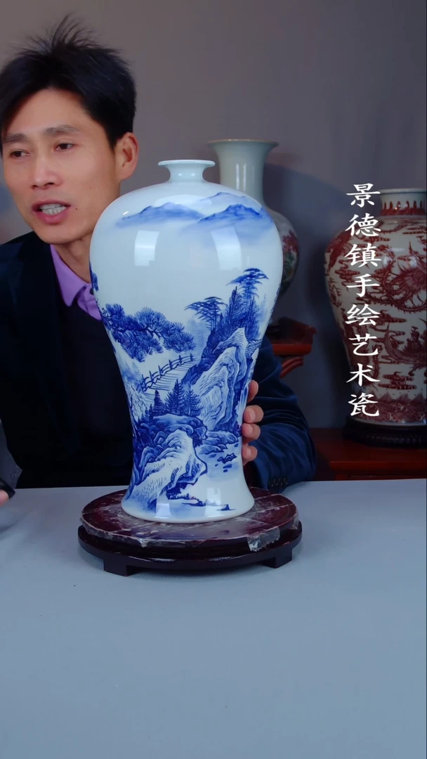 摆件陶景德镇手工手绘陶瓷摆件61