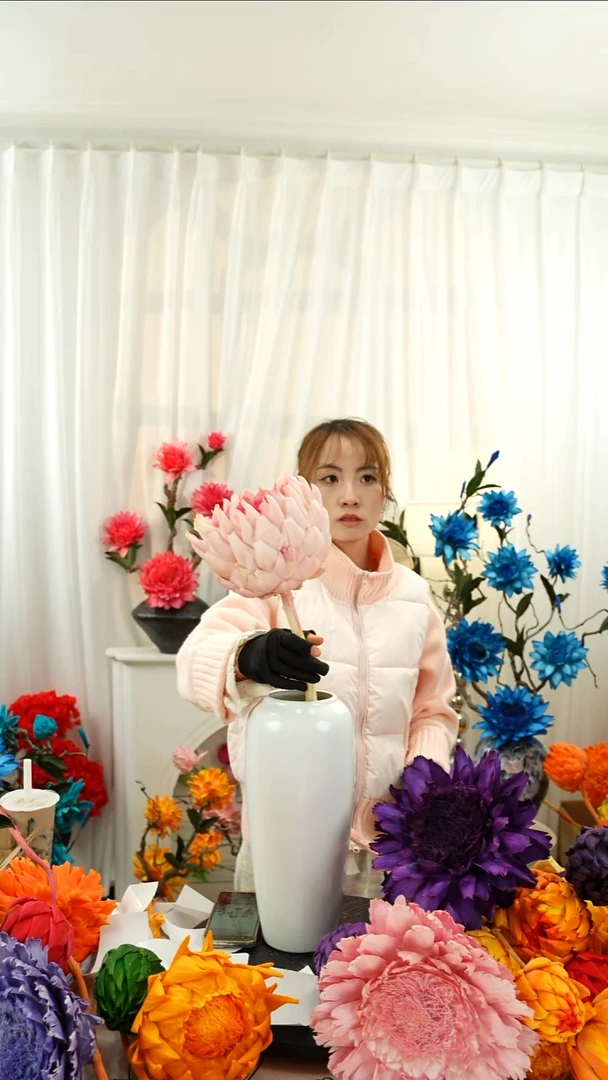 永生洋蓟 霸王花1头叶片微瑕【桃夭】A33