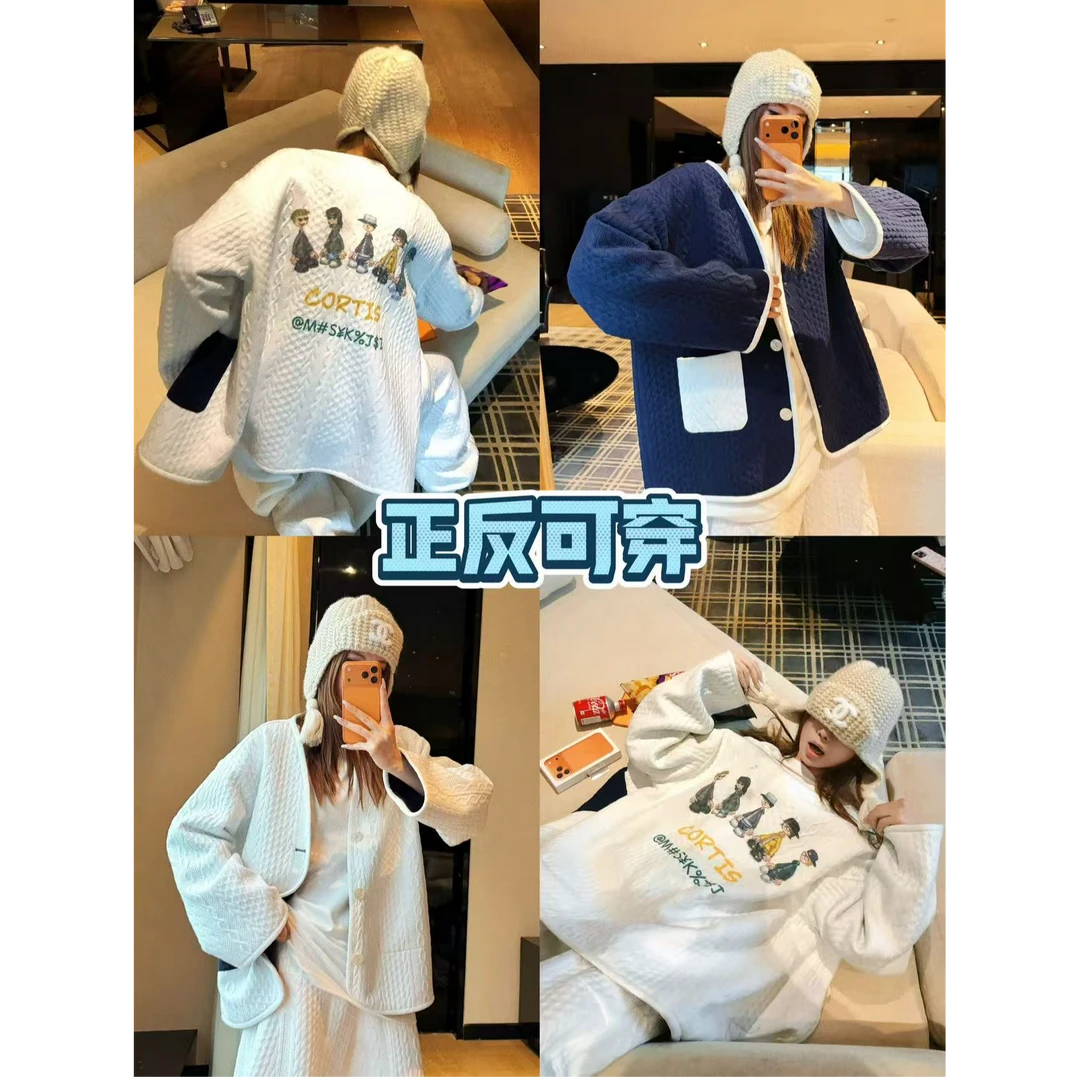 婉君T【2.0麻花正反两穿】秋季正反可穿长袖单排扣外套LWJ25C3C2978
