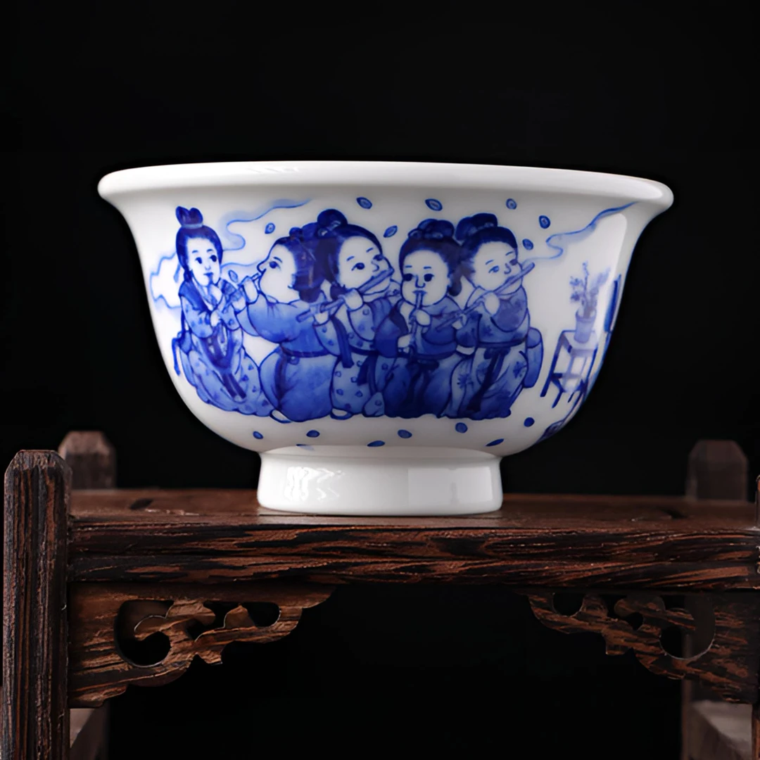 有仙气专属定制青花童子杯