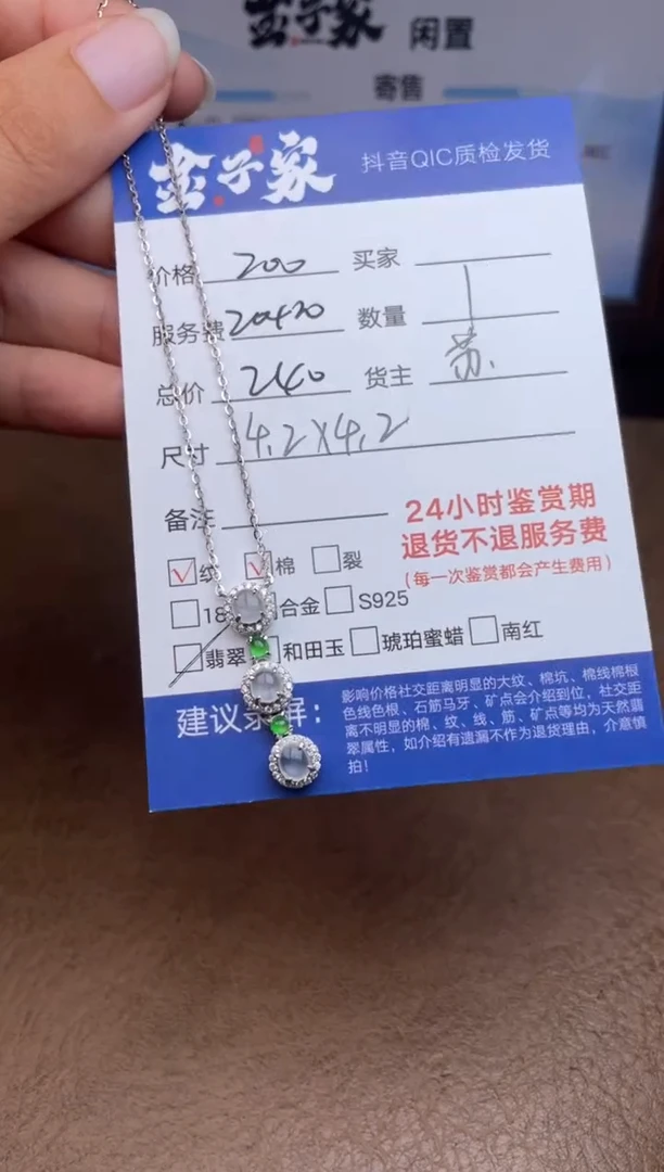 颈饰银S925镶嵌翡翠5495914675