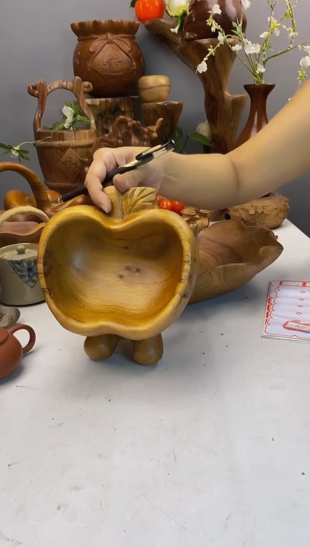 香樟木A43精品苹果收纳盘/尺寸19*16*18