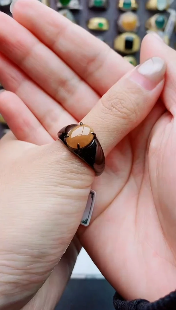 未镶嵌戒指翡翠大*薯天然翡翠男戒