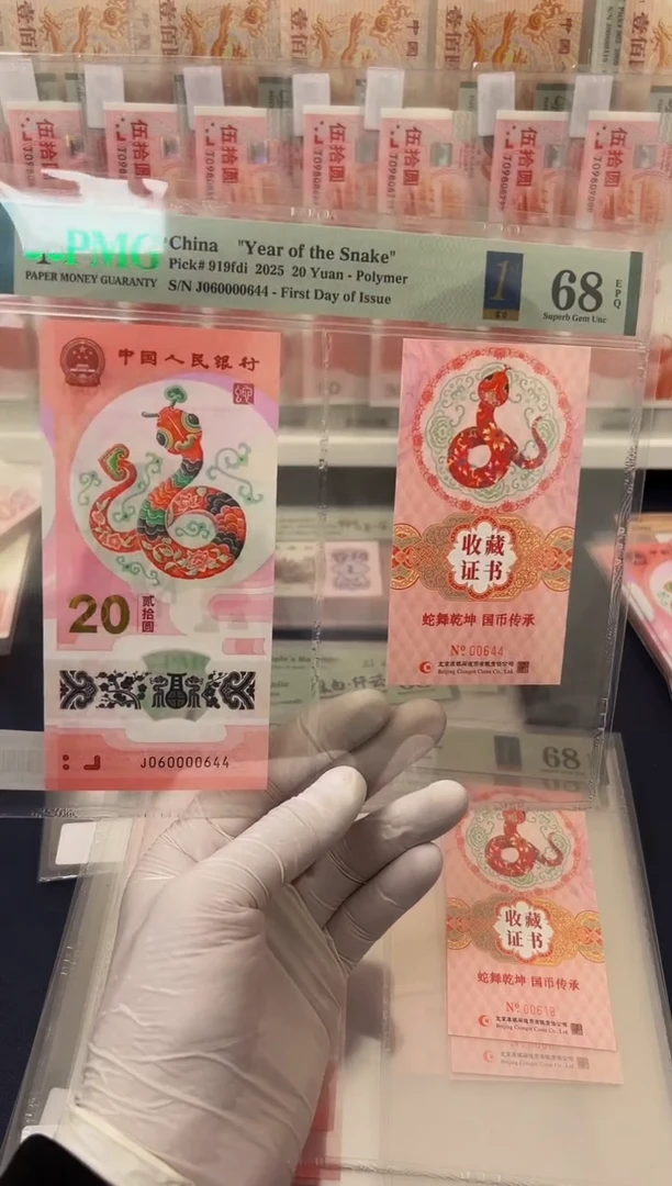 【闪购商品】塑料蛇钞币证 全偶（4）-PMG68