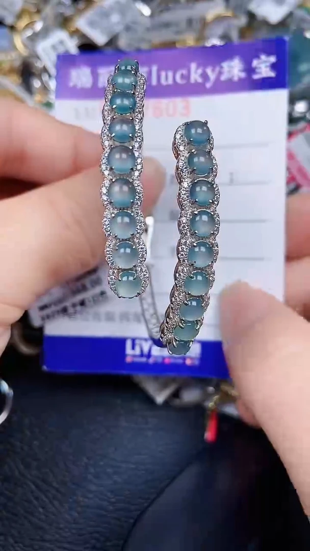 颈饰银S925镶嵌翡翠7603