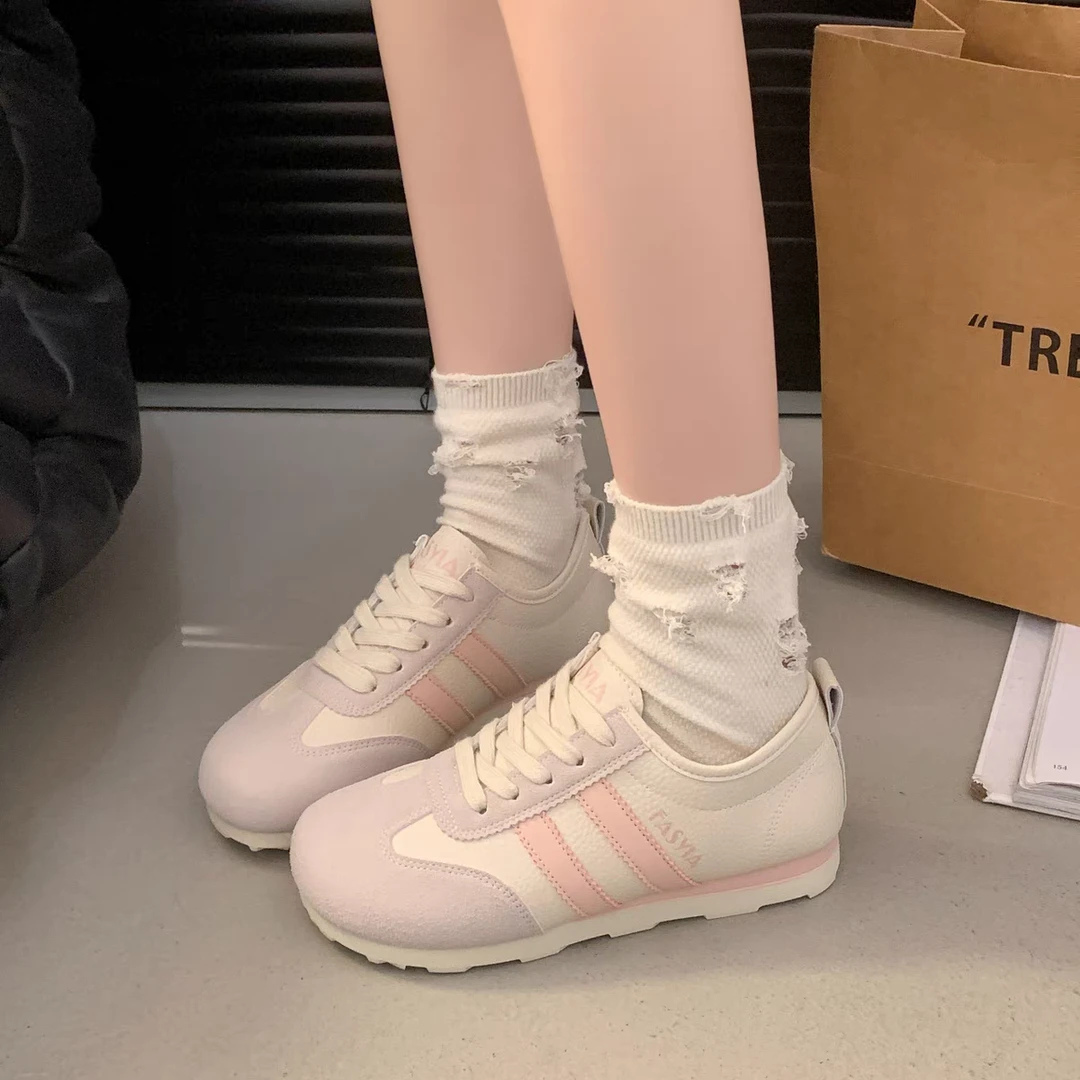 D71 粉色 阿甘鞋女春夏新款平底休闲运动板鞋百搭爆款德训小白鞋