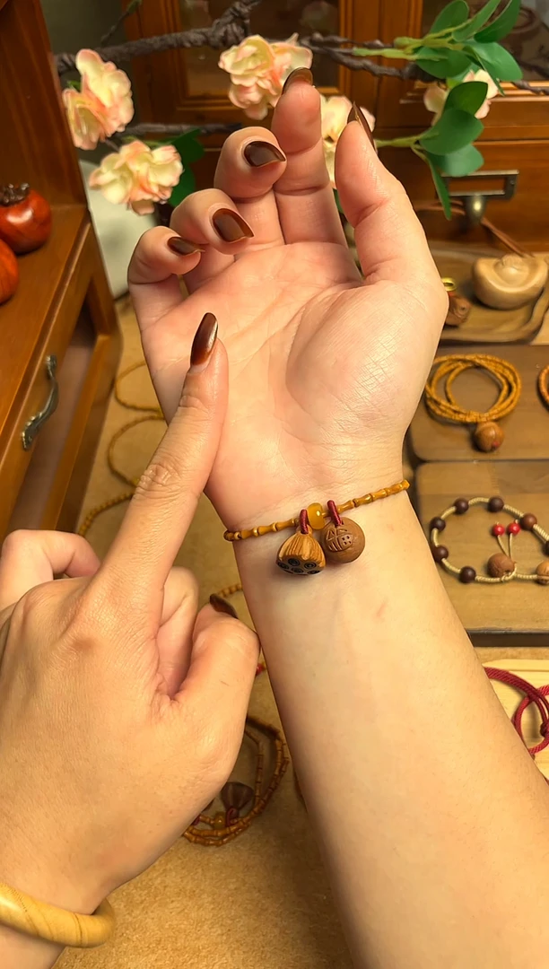 桃核竹节单圈好运莲莲   一物一拍