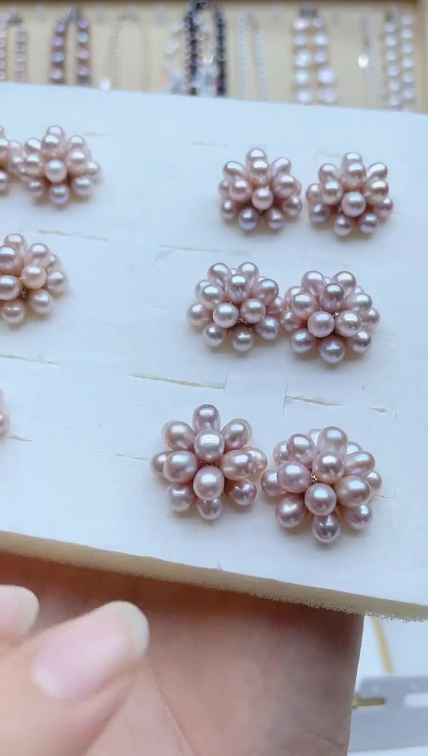 未镶嵌耳饰淡水珍珠爆米花耳钉多样性发其一