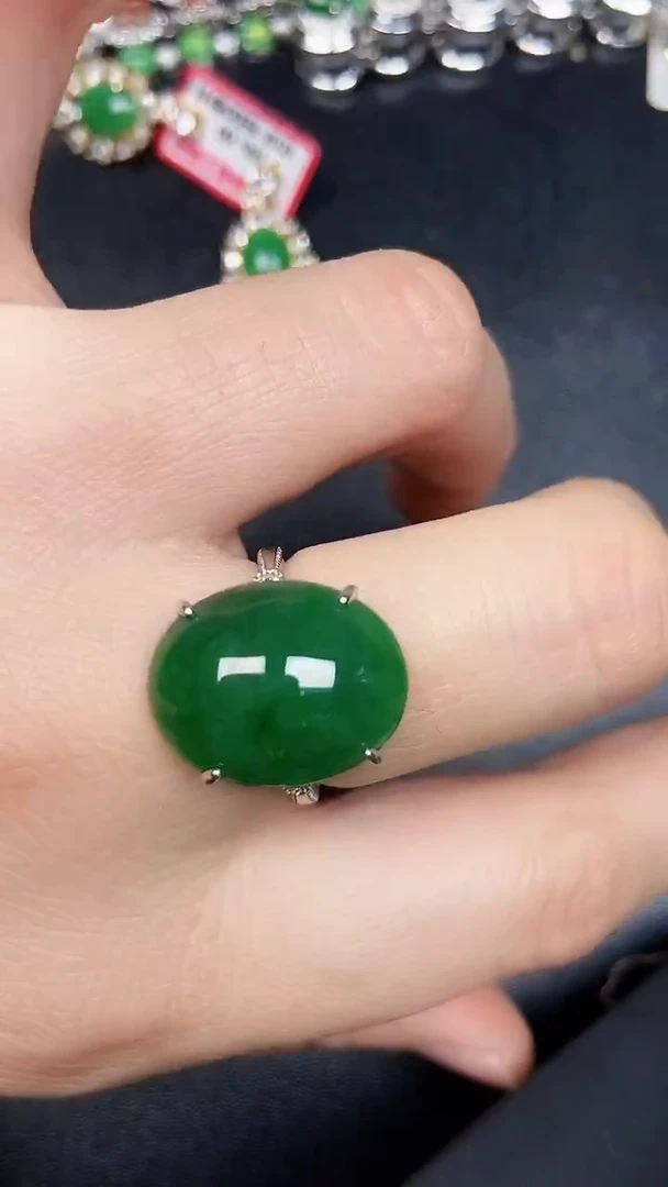 银S925镶嵌戒指翡翠1190