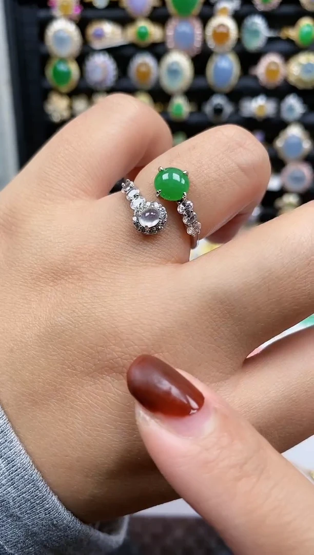 银S925镶嵌戒指翡翠421