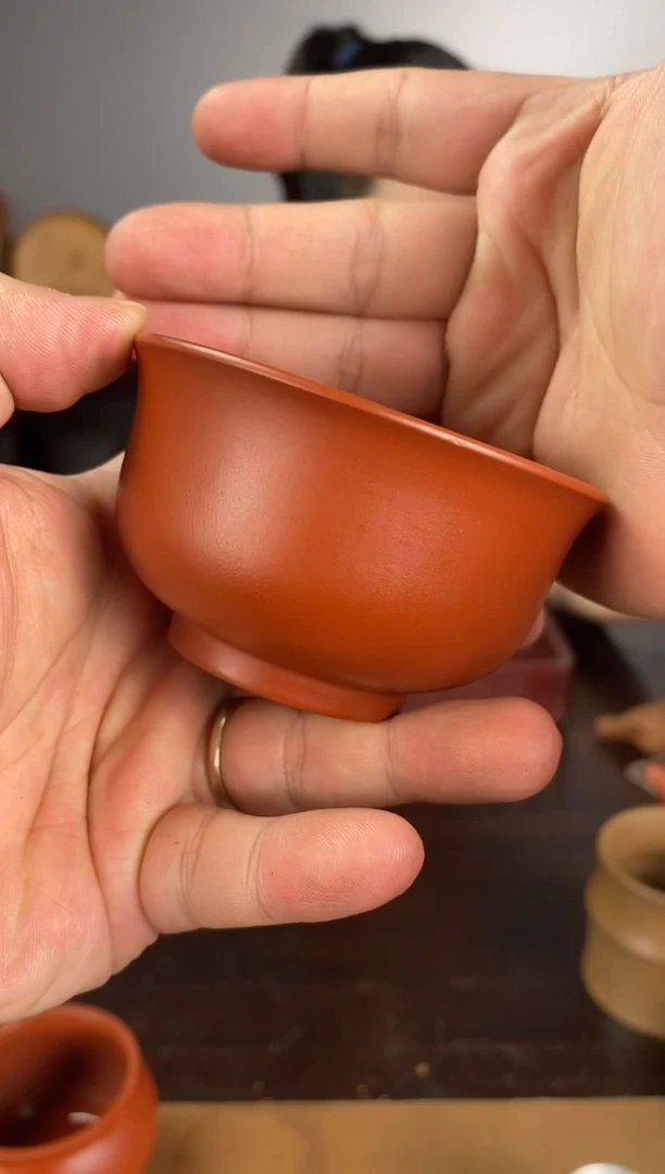 茶杯紫砂熟料朱泥杯子