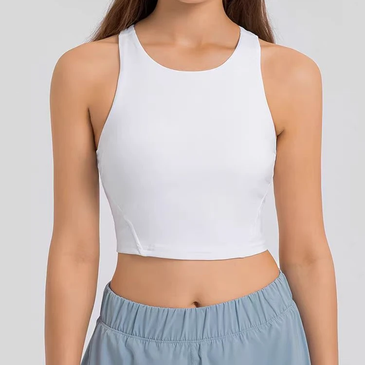 运动瑜伽遮副乳背心单件固定杯普拉提