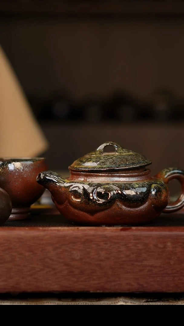 茶壶紫砂迎**天柴烧紫砂仿古如意