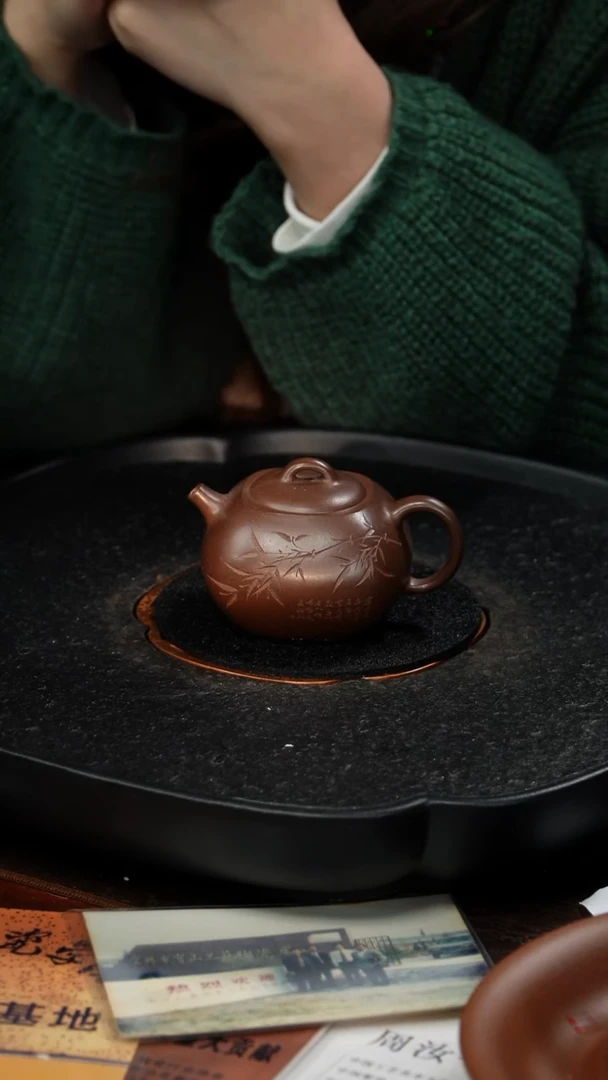 茶壶紫砂宝山工艺厂 四方壶韵91黑墩头140毫升