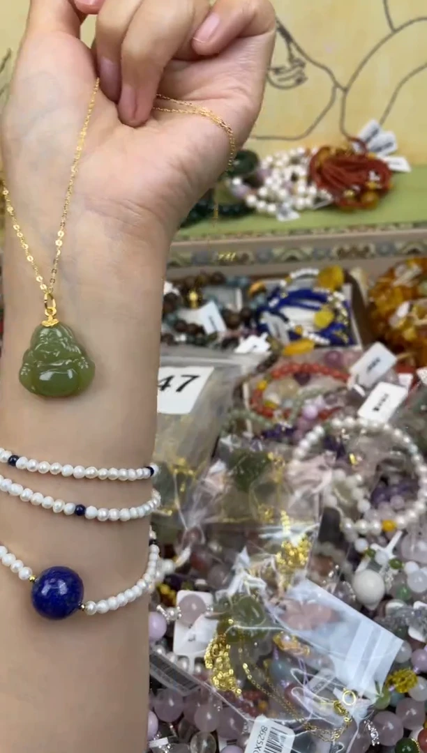 项链和田玉银S925镶嵌347