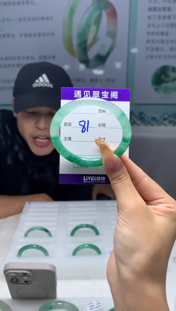 未镶嵌手镯石英质玉（非洲翠）53圈口
