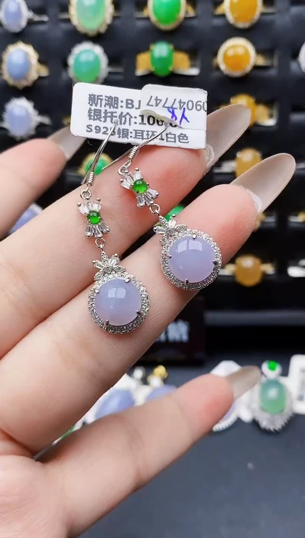 银S925镶嵌戒指翡翠0070
