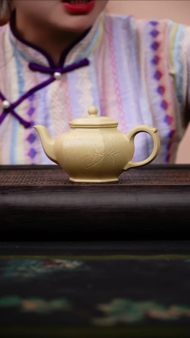 茶壶紫砂梨皮本山绿 六方笑樱