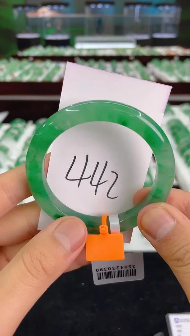 石英质玉（非洲翠）手镯未镶嵌天然冰飘花