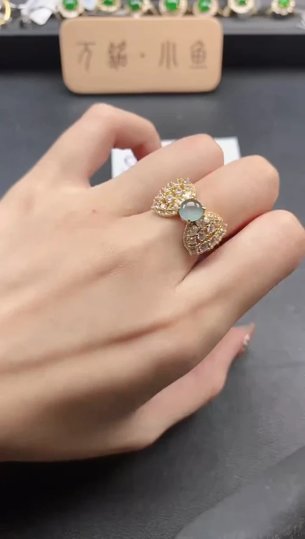 银S925镶嵌戒指翡翠51151