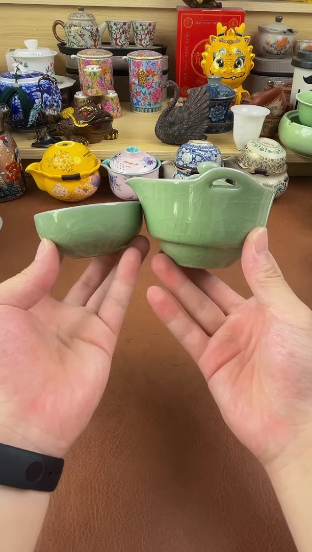陶瓷茶具摆件旅行套组