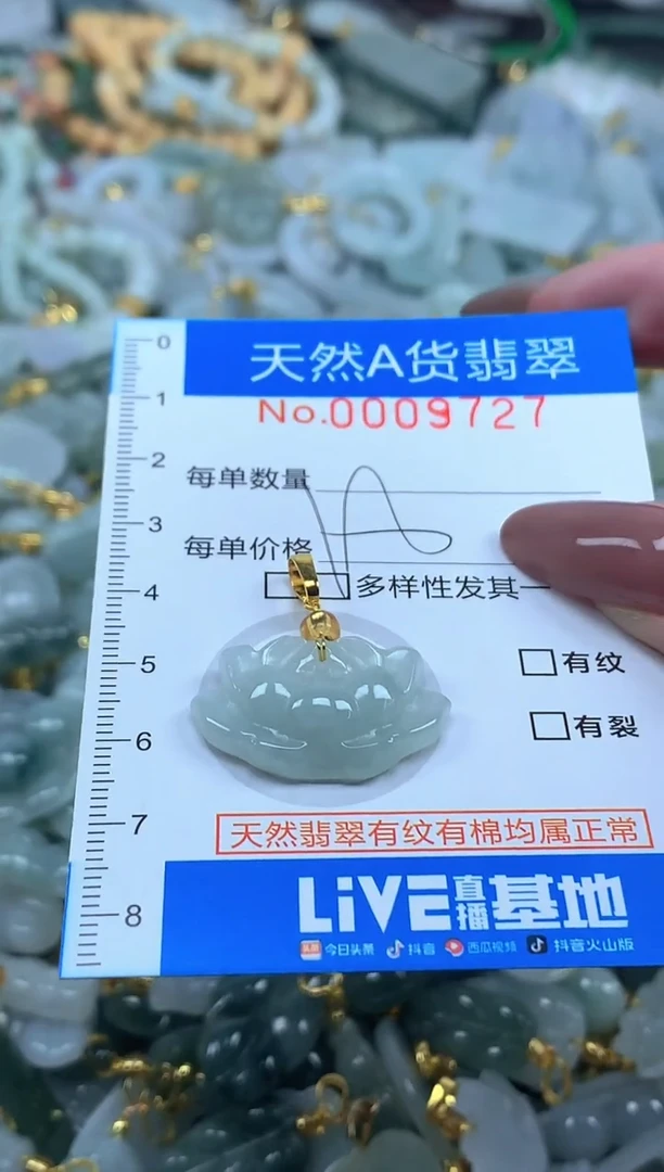 颈饰未镶嵌翡翠净货挂件-9727