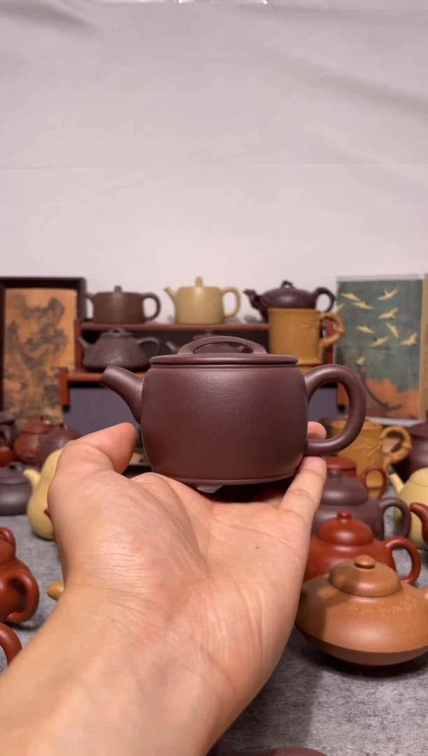 茶壶紫砂台西底板紫泥曼生汉瓦145cc