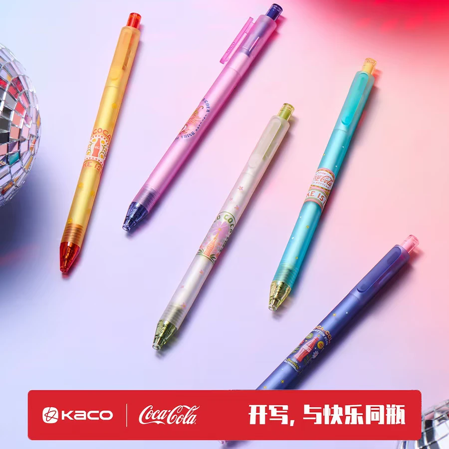 kaco书源可口可乐联名中性笔假日巡游限定款黑色按压式0.5mm