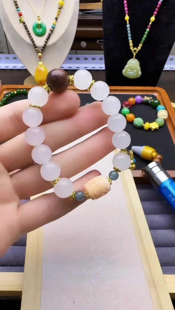 手链14K金镶嵌和田玉S71