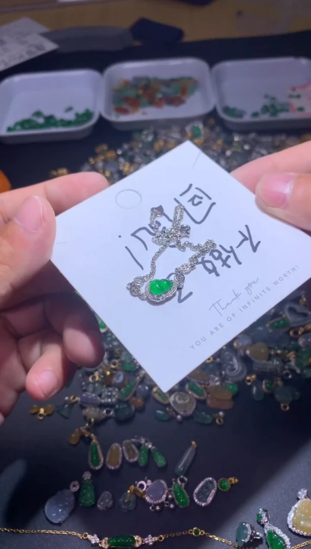 吊坠(不含链)银S925镶嵌翡翠1