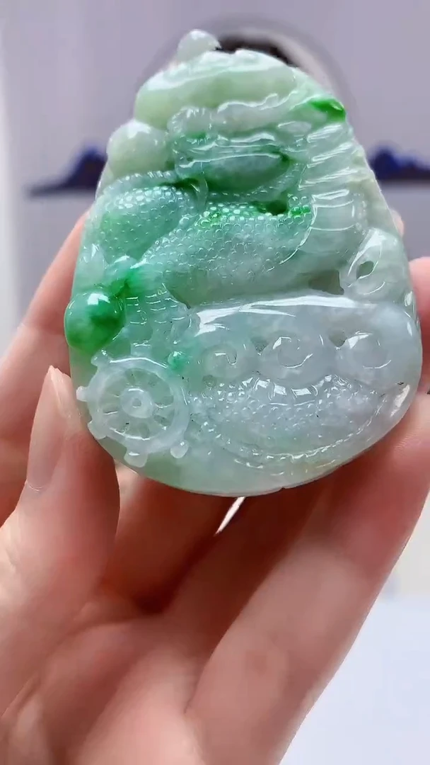 【闪购商品】定制翡翠未镶嵌4829zm-毛货挂件龙凤51