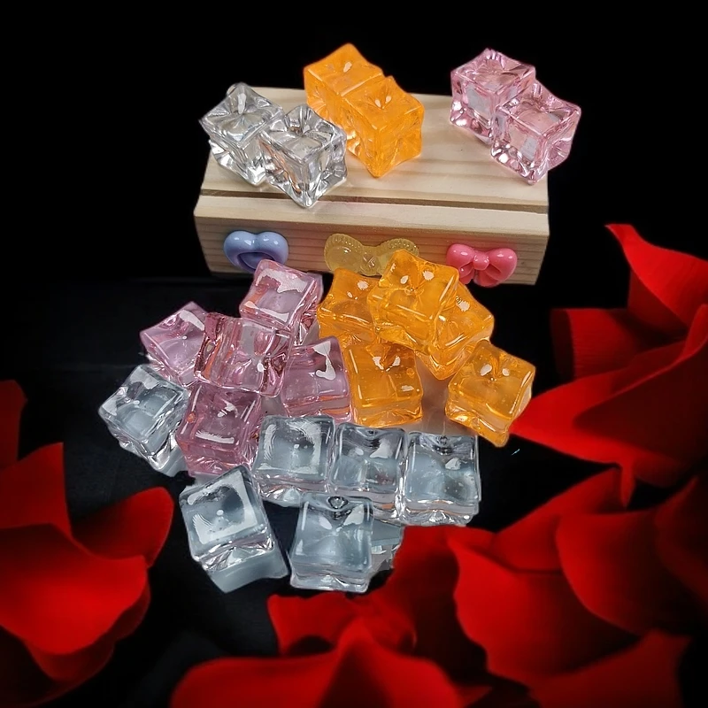 (橙心如意-3色)直播拆夜光细闪星空冰块 diy手工摆件