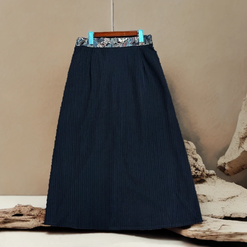 405【小娟】新中式半身裙A字版型垂直显瘦刺绣国风裙高腰气质