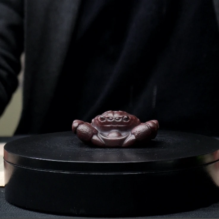 宜兴原矿紫砂螃蟹创意茶宠手制